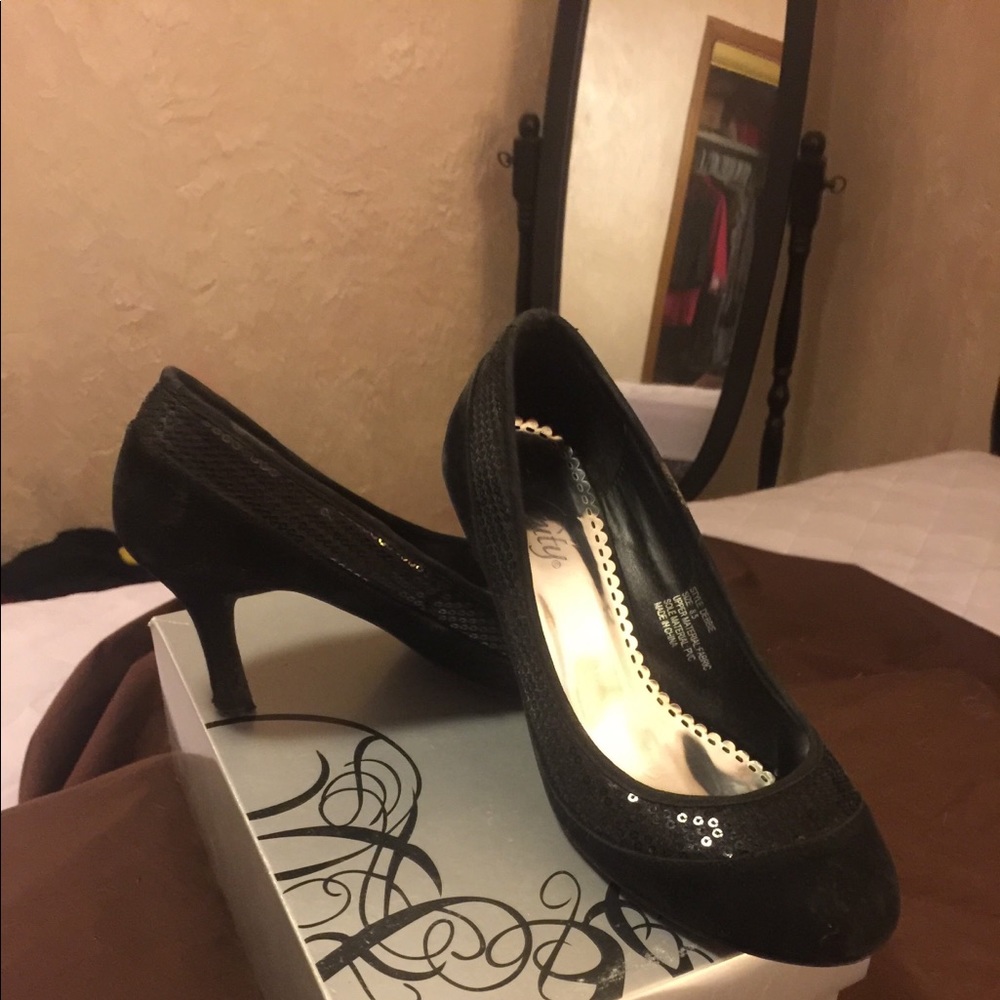 Black Sequined Heels